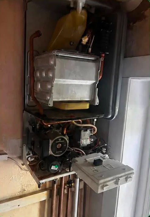 Old Inefficient Boiler Before Replacement in Glasgow Tenement