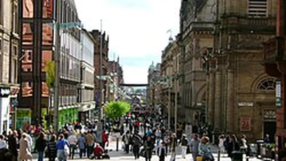 Glasgow Merchant City converted Victorian warehouse architecture and modern residential lofts