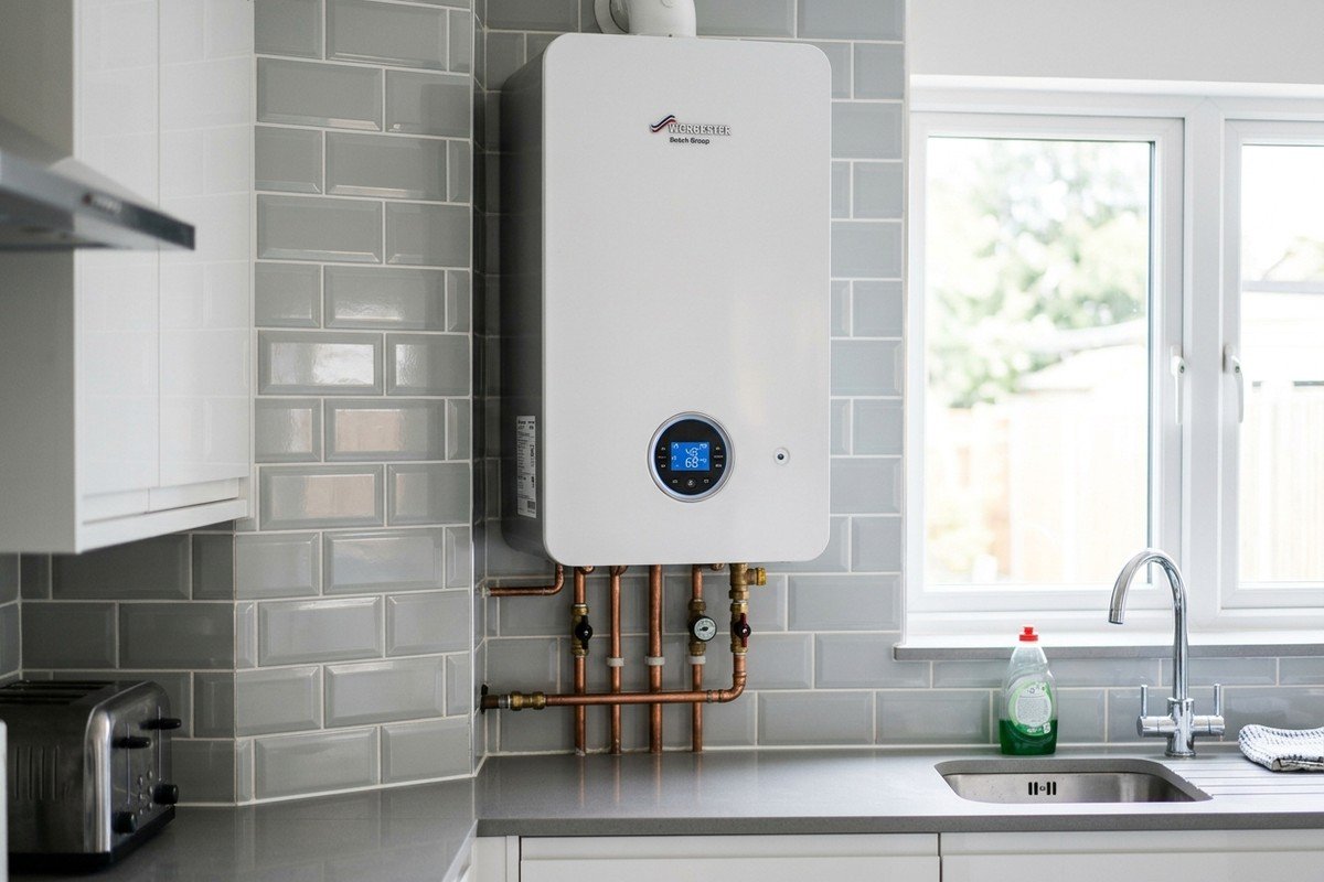 Real photograph of Worcester Bosch Greenstar boiler installed in Glasgow home